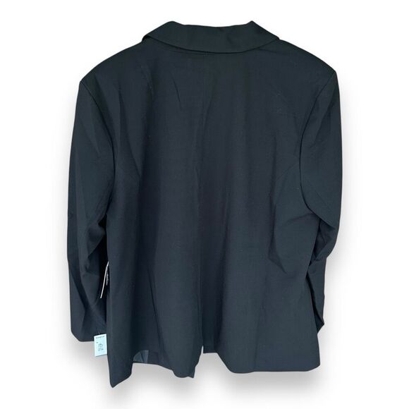 Eloquii Black Blazer Open Front Notched Lapel Size 18 - Picture 2 of 11